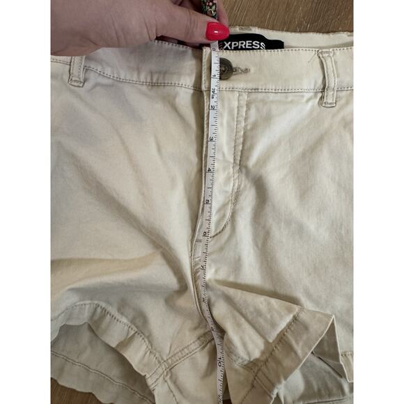 Lot 2 Express Shorties Shorts Y2K Stye Khaki Chino Sz 6 Low Rise Frayed Mini - Picture 14 of 16